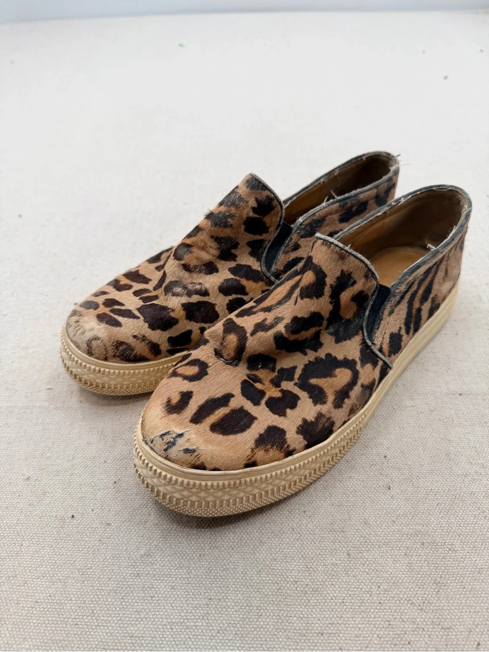 Cynthia Rowley Leopard Print Leather Sneakers